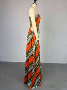 Abito donna <span class=keywords><strong>monospalla</strong></span> con stampa di serie senza maniche Maxi abito taglie forti vestito Casual S-2XL - Product Image 4