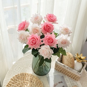 D377 <span class=keywords><strong>Rose</strong></span> artificielle éternelle <span class=keywords><strong>rose</strong></span> dégradé 42,5 cm, toucher réel, <span class=keywords><strong>rose</strong></span> bulgare unique pour arrangement floral - Product Image 1