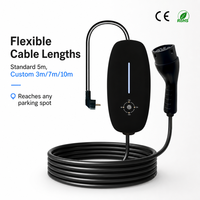 Chargeur EV portable 3,5 kW 16A GBT EVSE réglable 8A 10A 13A 16A avec contrôle par empreinte digitale, câble de charge IP65 CE RoHS GBT