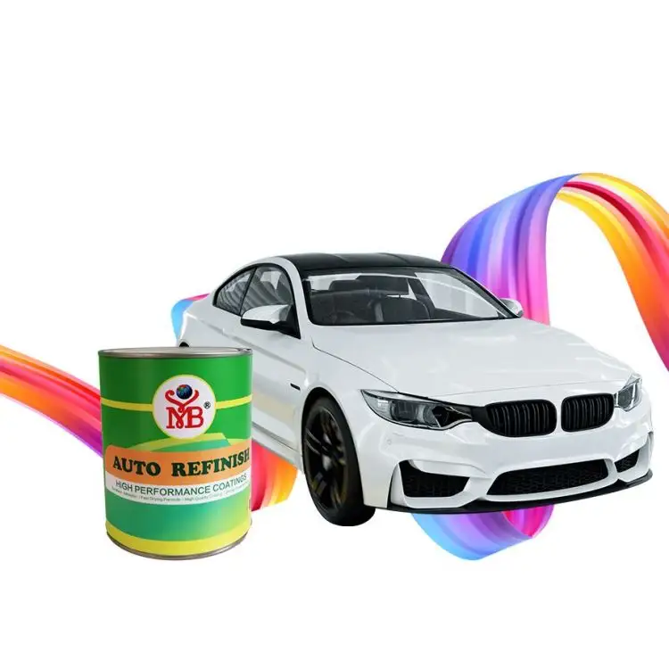 MLB-pintura de reacabado para carrocería de coche, pintura acrílica de Color blanco y plateado, revestimiento de reparación automotriz, marca
