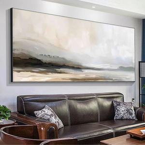 Pintura Personalizada de Lago en las Montañas, Arte Abstracto Panorámico para Pared, Arte Fino Abstracto en Lienzo, Pintura al Óleo Minimalista y Estética - Product Image 6