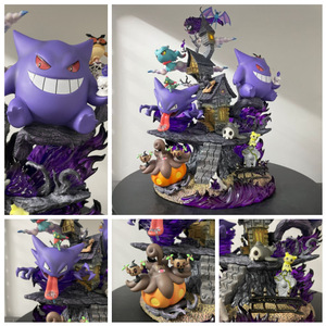 Pokem-on figura fantasma tipo GK figura conjunto Gengar Haunter Mimikyu Misdreavus con Diorama Base Anime estatua coleccionable modelo - Product Image 2
