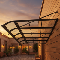 Auvent en alliage d'aluminium durable à câbles, avec panneaux en polycarbonate, motorisé, télécommande, bras pliable, rétractable, pour balcon et terrasse