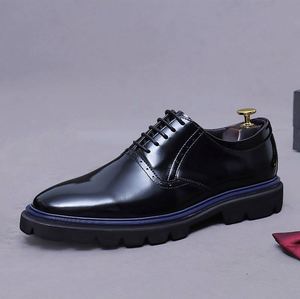 Zapatos de Vestir Casuales de Diseño Original de Lujo con Punta Cuadrada, de Cuero Genuino, Ligeros, Transpirables, Antideslizantes, Talla Grande 46, con Cordones y Suela Gruesa - Product Image 6