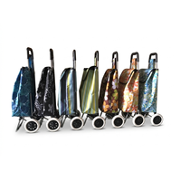 Chariot de courses multifonctionnel pliable avec roues en PU, tissu Oxford 600D, capacité de 50 kg pour les voyages en plein air