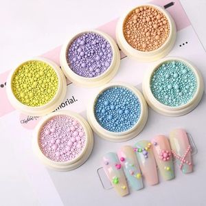 Lot de 6 bijoux boule d'acier, macaron bulle perle taille mixte ongles <span class=keywords><strong>caviar</strong></span> 3D breloques pour ongles, nouveauté - Product Image 1
