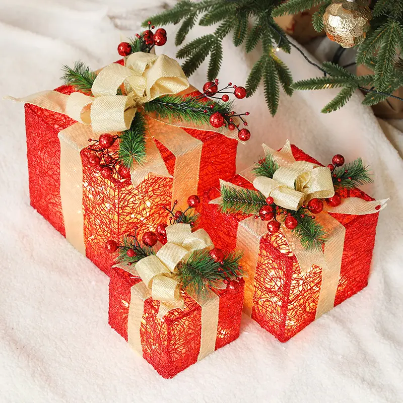 Weihnachts geschenk box Weihnachts dekorationen Weihnachts innendekoration Leuchtende Geschenk box mit Licht