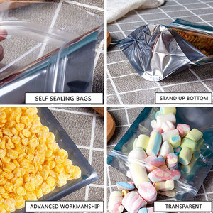 Resealable Silver Back Clear Front Window Stand up Pouches 14cm <strong>X</strong> 20cm Aluminum Foil for Doypack Food Storage Zip Lock - Product Image 4