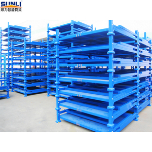 Công nghiệp có thể gập lại thép kim loại Pallet lốp giá kho xếp chồng lưu trữ Giá gấp <span class=keywords><strong>Stackable</strong></span> xếp chồng - Product Image 2
