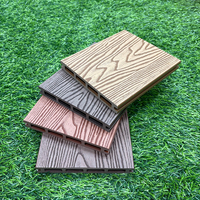 Plancher en composite solide 3D gaufré, écologique, imperméable, pour usage extérieur commercial, terrasse en WPC personnalisée