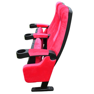 เก้าอี้โรงหนังหุ้มกำมะหยี่สีแดงพร้อมที่วางแก้ว รุ่น MZ-Y05 จาก Mingzhong Furniture - Product Image 3