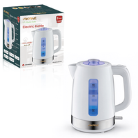 Bouilloire électrique 1850-2200W 1,7L avec ébullition rapide, arrêt automatique, base pivotante à 360° pour la préparation du thé et du café à la maison ou au bureau A.80185
