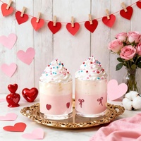 Vaso de Whisky, Agua, Jugo o Helado Transparente de 300 ml, con Lazo Rosa, Personalizado, de Alta Calidad, Hecho a Mano