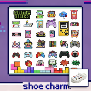 Populares dijes retro para zapatos con temática de videojuegos, accesorios coloridos para zuecos, decoración para fiestas de gaming y uso diario, venta al por mayor. - Product Image 2