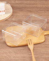 Boîte de rangement transparente rectangulaire pour biscuits, pâtisseries, macarons, flocons de neige, avec couvercle, en plastique, pour emballage de gâteaux et snacks