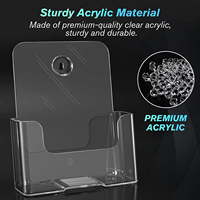 8.5x11 pouces acrylique transparent porte-brochures porte-prospectus livrets papier à en-tête porte-cartes de visite pour bureau ou support mural