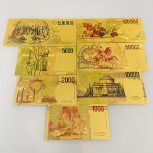 مجموعة من 7 قطع من العملات الإيطالية التذكارية البلاستيكية المطلية بالذهب للحفلات والفعاليات، أوراق نقدية تذكارية مطلية بالذهب بالجملة - Product Image 2