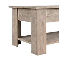 Table basse élévatrice noire pour bureau et salon avec étagère de rangement et compartiment caché