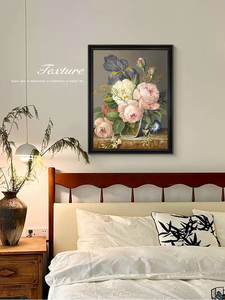 Kit de peinture par numéros pour adultes, toile de fleurs DIY, peinture murale moderne, peinture à l'huile sans cadre, art mural moderne pour la décoration murale de la maison, motif floral éclatant - Product Image 6