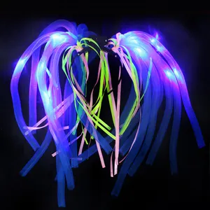 Newest Festival Dreads Illuminated Hairband LED Flashing Noodle Headband For Mardi Gras