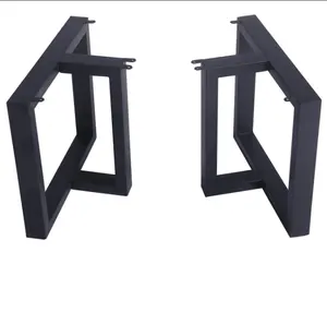 Pieds de Table en métal de créateur, 16 ou 28 pouces, revêtement noir, idéal pour un bureau ou établi