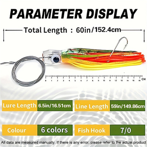Nouvel ensemble de leurres souples en silicone acrylique de 6,5 et 9 pouces, type pieuvre et jupe de calmar, pour la pêche en mer, <span class=keywords><strong>combo</strong></span> de pêche à la traîne, appât bionique - Product Image 2