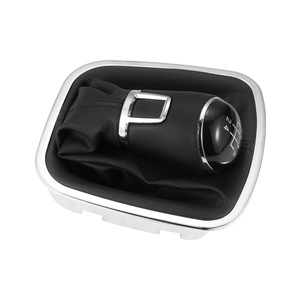 Volkswagen Polo 6C Gear <b>Shift</b> <b>Knob</b> Cover Black Leather 5 Speed 6 Speed Manual Transmission 2015 2018 - Product Image 2