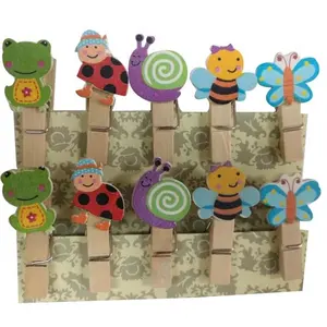 Cute Kayu Clothespins/Pasak/Klip dengan Katak, Kepik, Siput, Lebah Madu, Desain Kupu-kupu