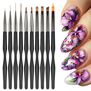 10Pcs Kolinsky Nail Art Brush <b>Set</b> Acrylic Liner UV Gel Ombre Drawing Pen - Product Image 3