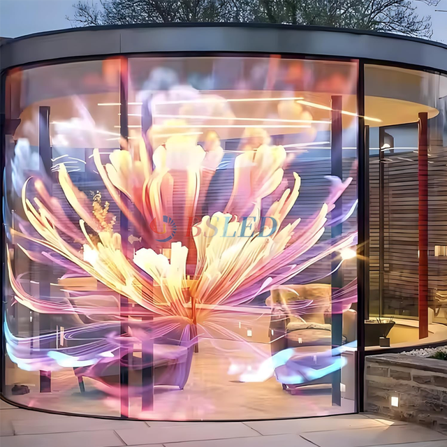 Indoor Rental Transparent LED Display LED Flexible Transparent Film Screen for Retail Windows, Storefronts, Glass Doors
