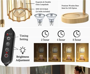Hẹn giờ điện nóng chảy Đèn gỗ thư giãn phòng ngủ lãng mạn người giữ ngọn nến có thể điều chỉnh hương liệu Burner món quà Ngày Valentine - Product Image 5