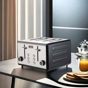 Ohigitechi Retro Vintage Breakfast Set 1.7L 304 Stainless Electric <strong>Kettle</strong> <strong>and</strong> <strong>4</strong> <strong>Slices</strong> <strong>Toaster</strong> Multi-function Various Browning - Product Image 2