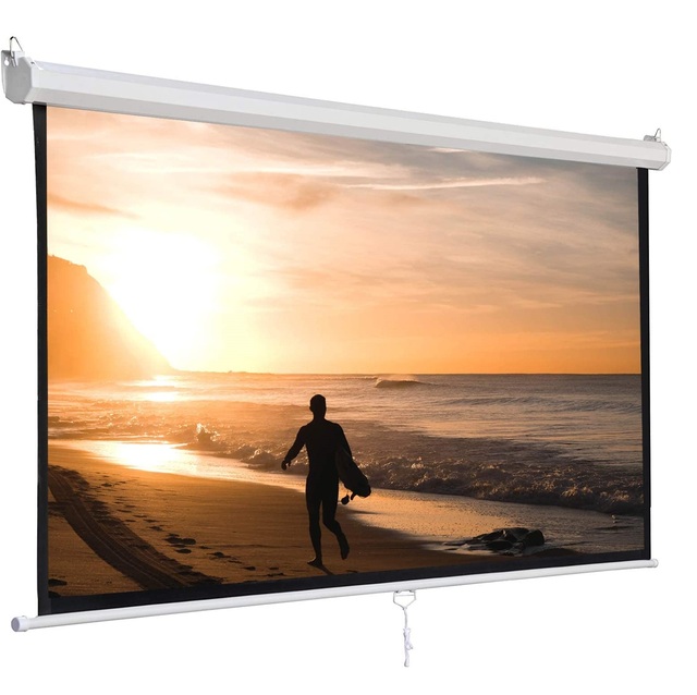 60 *60 Inch Manual Pull Down Projection Screen Projector for Home Theater