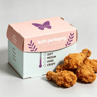 Boîte d'emballage pour restaurant à emporter, en papier résistant, personnalisée avec logo imprimé en couleur, pour hamburgers, sandwichs, frites, poulet frit
