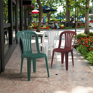 Silla de Jardín Moderna Grande de 7 Barras Apilables de Plástico PP al por Mayor para Comedor Exterior, Muebles de Patio, <span class=keywords><strong>Sillas</strong></span> Apilables para Exterior - Product Image 3