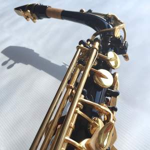 Saxofón alto negro, instrumento de viento, clave Eb F #   Llaves de Latón Lacado en Oro al por Mayor - Product Image 6