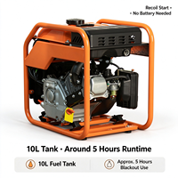 Générateur d'essence portable léger 30 kg 3,8 kW Démarrage par lanceur 230 V 50 Hz Alimentation de secours pour les situations d'urgence (typhon, inondation, panne de courant)