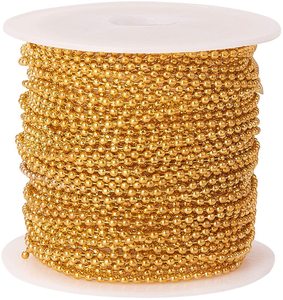 Chaîne à billes ronde en laiton plaqué or 14K/18K ROSA BESSIE, diamètre 1,5 mm, en rouleau - Product Image 4