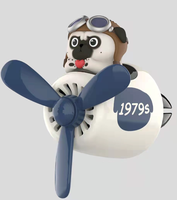 Diffuseur de parfum de voiture désodorisants de voiture Cartoon Bear Pilot ventilateur de sortie d'air automobile décoration de parfum de voiture créative