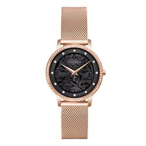 Reloj de Cuarzo de Moda para Mujer, de Lujo, Personalizado, con Esfera en Relieve 3D, Marcadores de Cristal, Correa de Malla de Acero Inoxidable, 3BAR, Venta al Por Mayor - Product Image 3