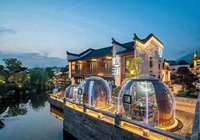 Dôme géodésique transparent en polycarbonate imperméable pour événements, maison igloo de luxe pour le camping en plein air