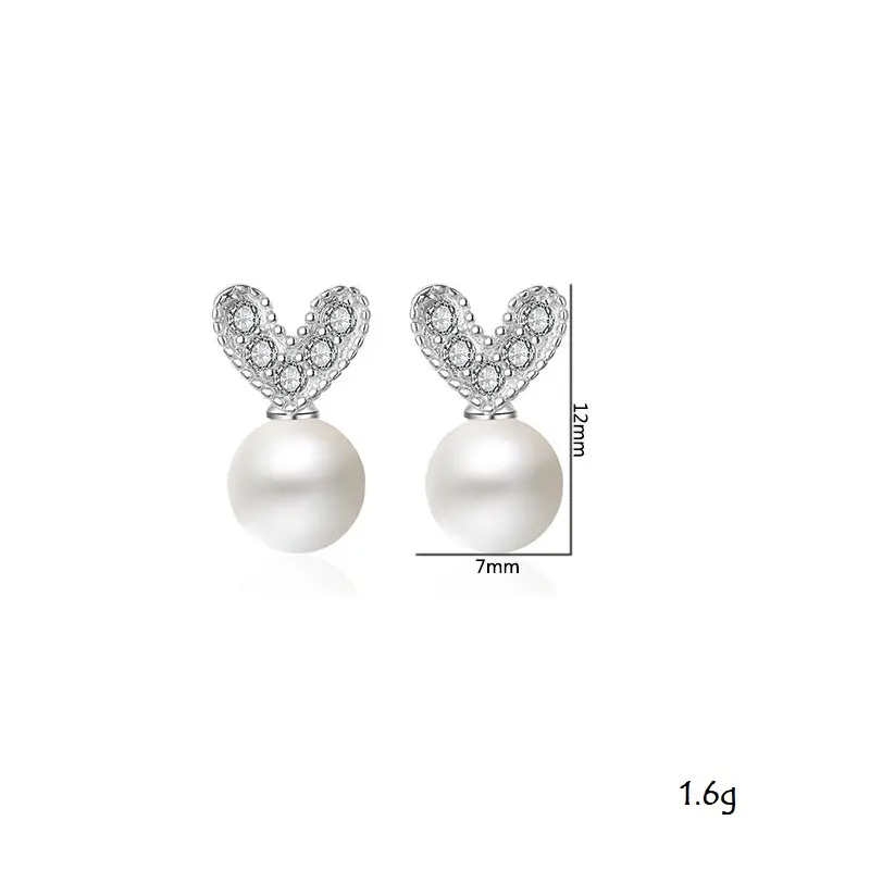 sterling silver pearl earrings