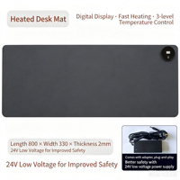 Tapis de Souris Chauffant Électrique 24V pour Bureau et Gaming, Grand Tapis de Bureau Chauffant 80x33CM pour le Bureau et la Maison