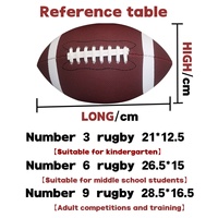 Vente directe d'usine de ballons de football américain standard, tailles 9, 6, 3 pour adultes, jeunes et enfants, cousus à la machine, impression de logo.