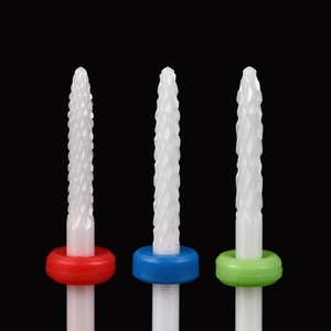 Fraise à ongles en céramique en forme de fusée de 2,35 mm, fraise conique en forme de flamme pour nettoyer les cuticules, outil rotatif pour l'élimination de la poudre acrylique, outil de manucure - Product Image 1
