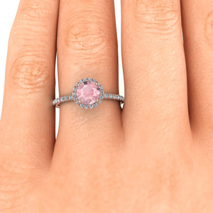 925 Sterling Silver <b>Rose</b> Gold Plated Trendy Engagement <b>Ring</b> with <b>Rose</b> <b>Quartz</b> for Wedding & Anniversary - Product Image 3