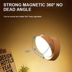 360 Rotated PIR <b>Motion</b> <b>Sensor</b> <b>LED</b> Night <b>Light</b> Wall Rechargeable Under Cabinet <b>Light</b> Wireless Closet Night Lamp - Product Image 1
