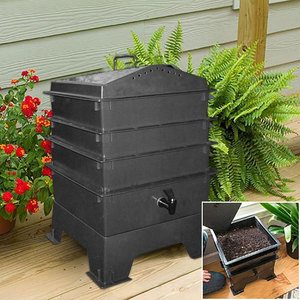Worm <strong>Bin</strong> for Recycling <strong>Food</strong> Waste at Home Vermi <strong>Composting</strong> Stackable <strong>Composting</strong> <strong>Bin</strong> - Product Image 1