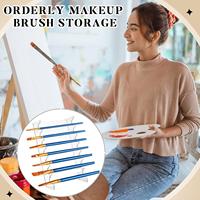 Organisateur de pinceaux de maquillage moderne en acrylique transparent avec 7 étagères, étagère de vanité pour stylos et cosmétiques