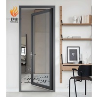 Puerta Batiente de UPVC con Acabado en Color Personalizado, Textura de Madera, Puerta de Plástico y Acero con Herrajes Alemanes, Sistema Roto para Entrada de Villas de Alta Gama